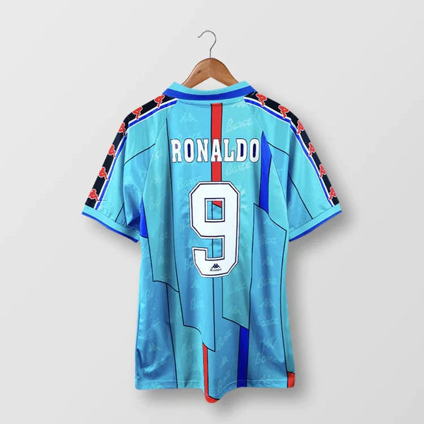 BARCELONA 1995-97 AWAY - RETRO FOOTBALL SHIRT - RONALDO 9