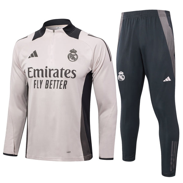 Real Madrid Grey and Beige Tracksuit